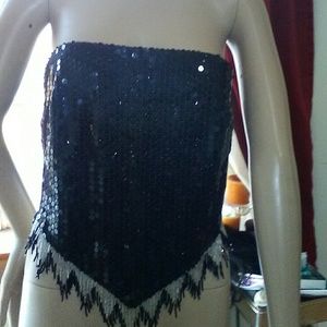 Bebe Sequin and Beaded Top
